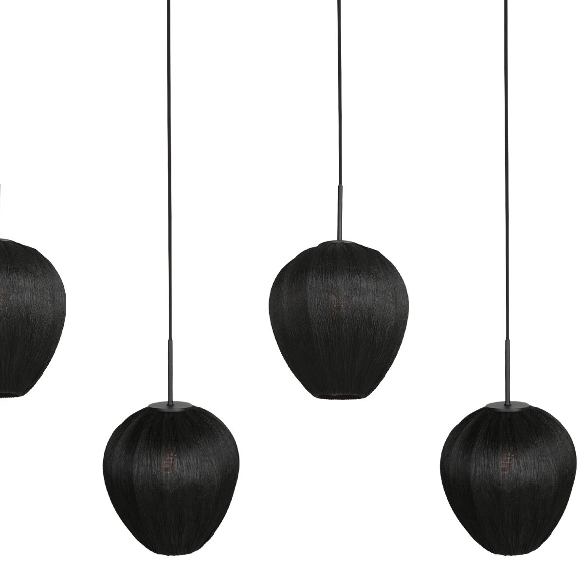 HaloSwap 4287ZW – Zwarte langwerpige hanglamp met stijlvolle, lichtdoorlatende kappen - Afbeelding 9