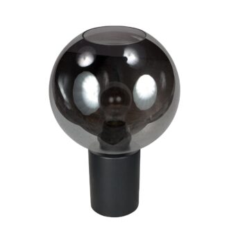 Tafellamp Bloeba 4381ZW met rookglas kap Ø25 cm