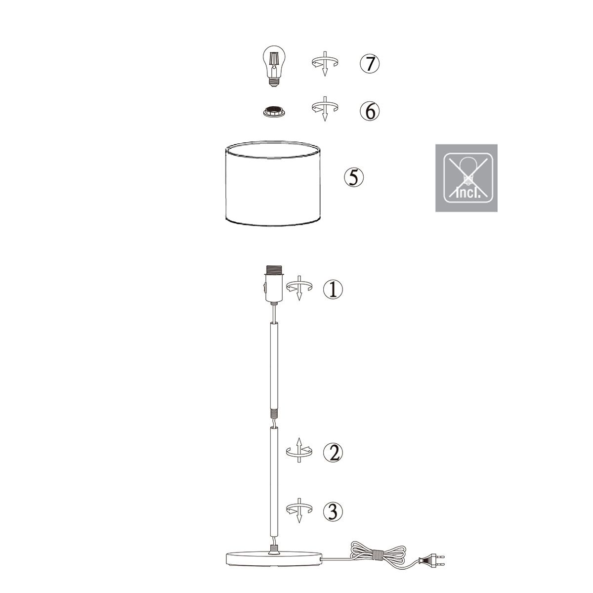 Vloerlamp Noor 4431ST – Goud velours kap met geborsteld staal - Afbeelding 8