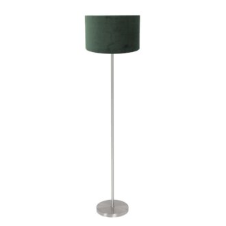 Vloerlamp Noor 4434ST – Geborsteld staal met groene velours kap