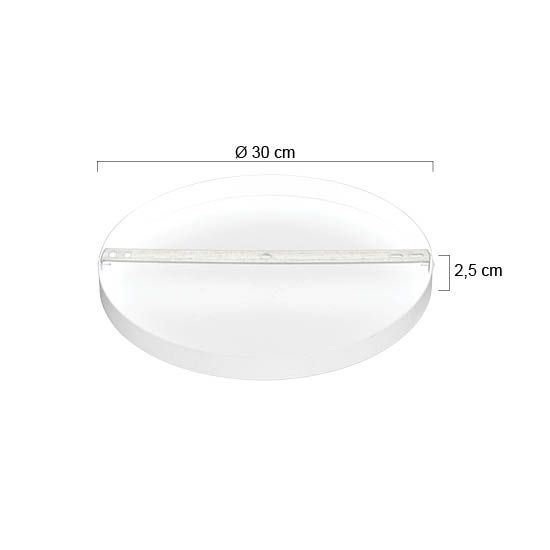 Ronde Plafondplaat Mountline RAL9003 Wit Ø30 cm met Ophangbeugel - Afbeelding 3