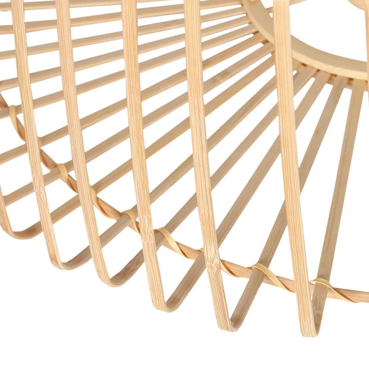 Naturel bamboe/houten lampenkap K2002BS ⌀60cm met E27 support. - Afbeelding 5
