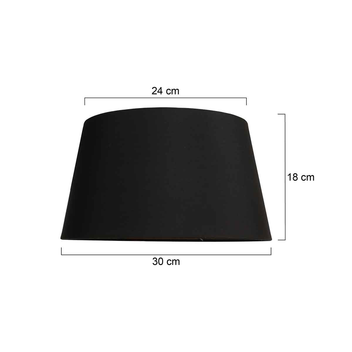 Zwart linnen lampenkap K5894SS ⌀30cm met E27 onder support. - Afbeelding 6