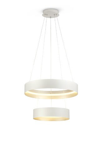 MUSTERRING LOOP – Hanglamp – Mat wit – LED 55W – Afstandsbediening – Traploos dimbaar – Instelbare lichtkleur