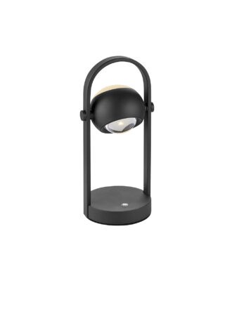 Musterring Cannon – Tafellamp – Mat Zwart – Oplaadbaar – LED – Touchfunctie – USB-C aansluiting