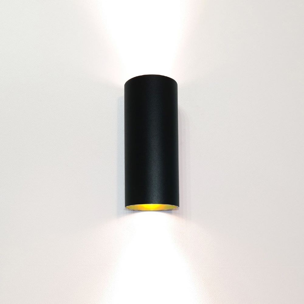 Wandlamp ROULO2 - Zwart/goud