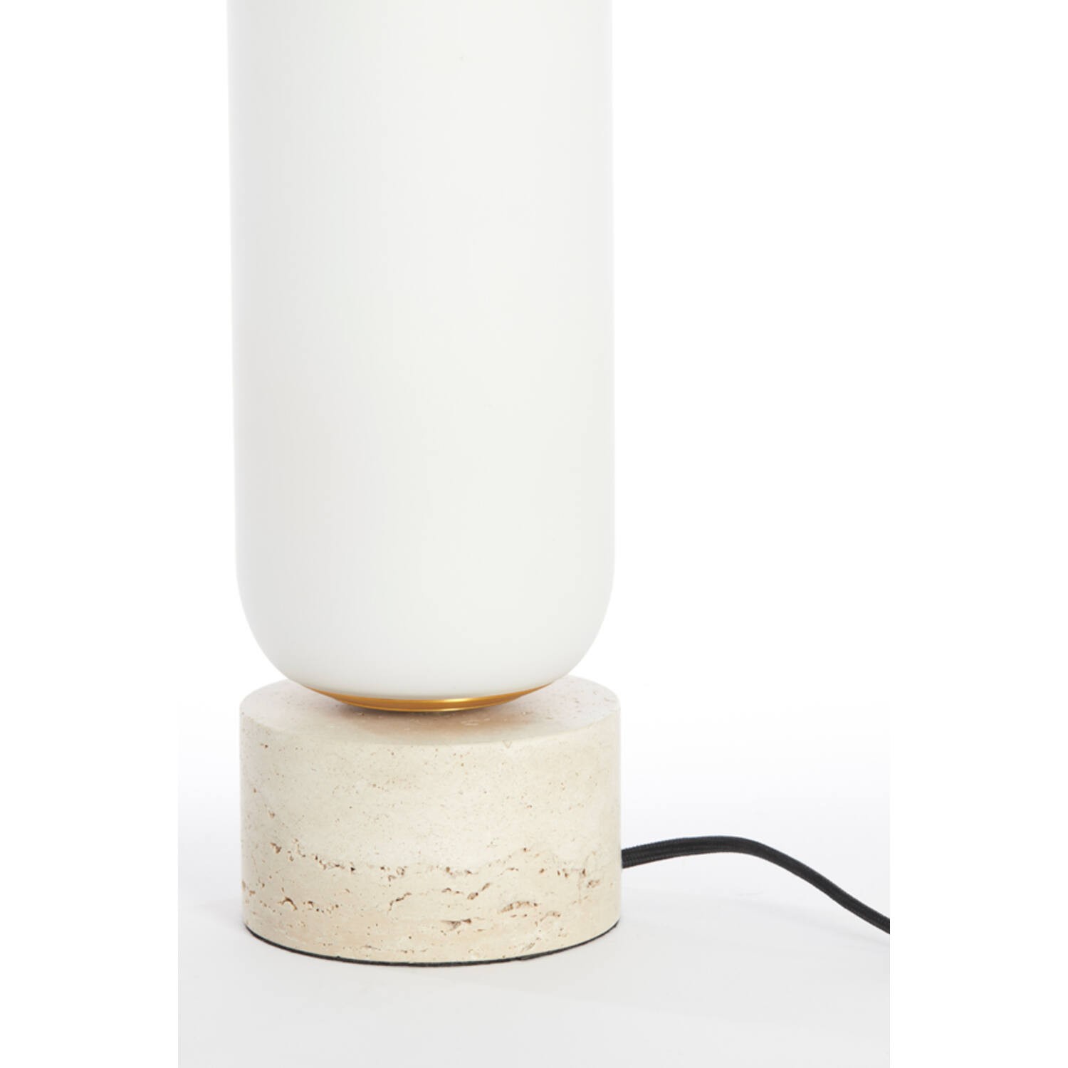 Tafellamp Ø12x47,5 cm RYLANO glas melk+zand+antiek brons - Afbeelding 4