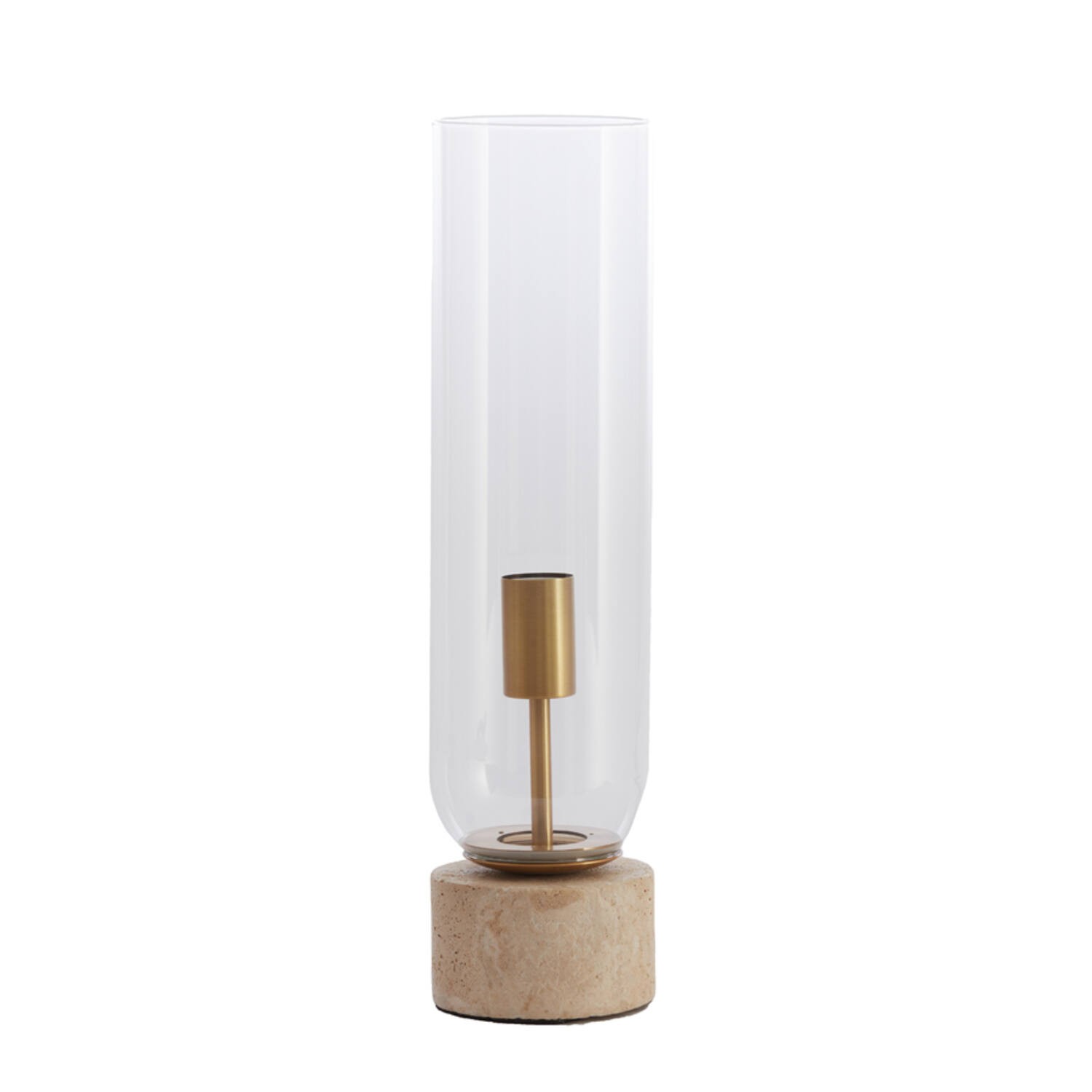 Tafellamp Ø12x47 cm RYLANO glas helder+zand+antiek brons - Afbeelding 4