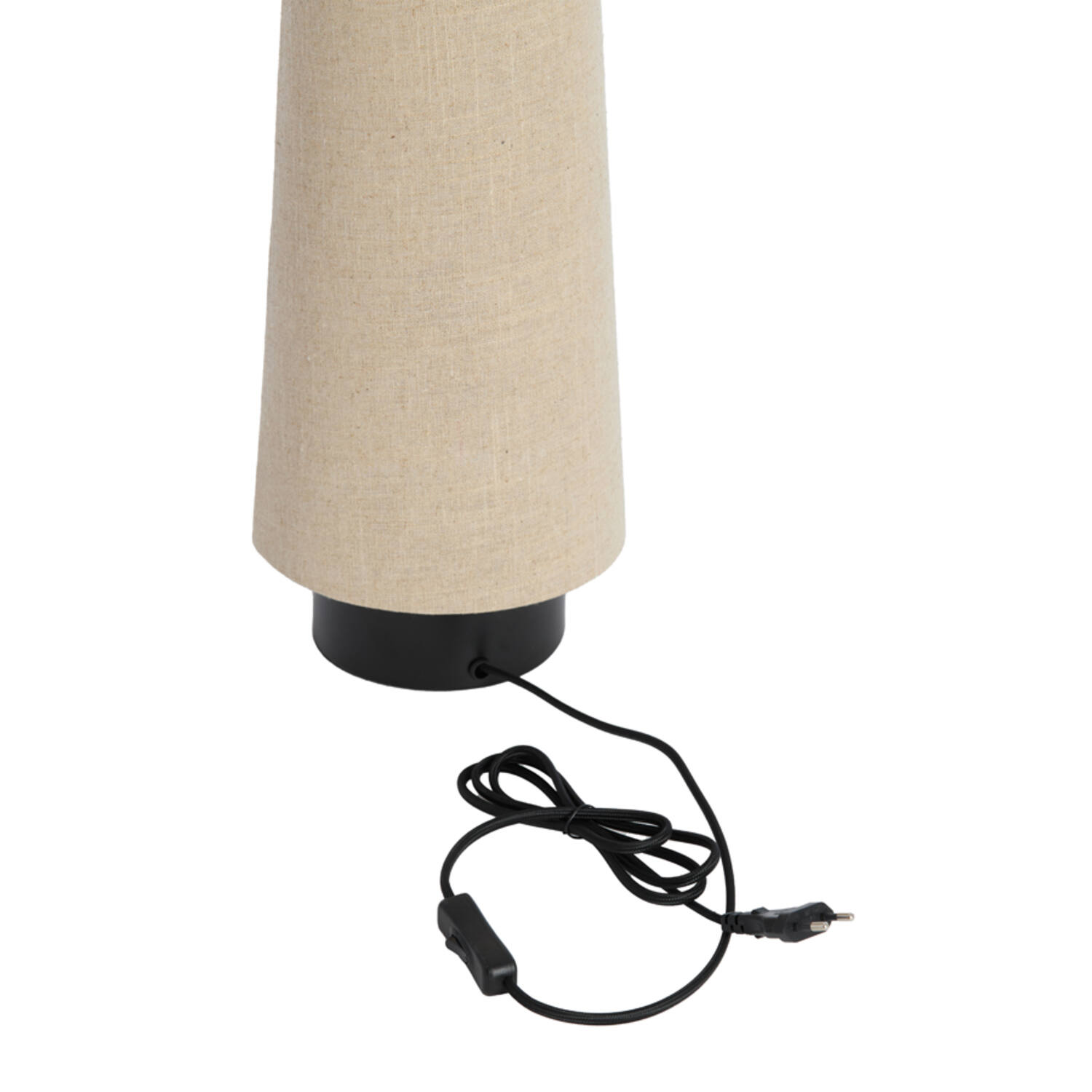 Tafellamp HOWIE – Ø15×42 cm – Mat Zwart + Naturel - Afbeelding 2