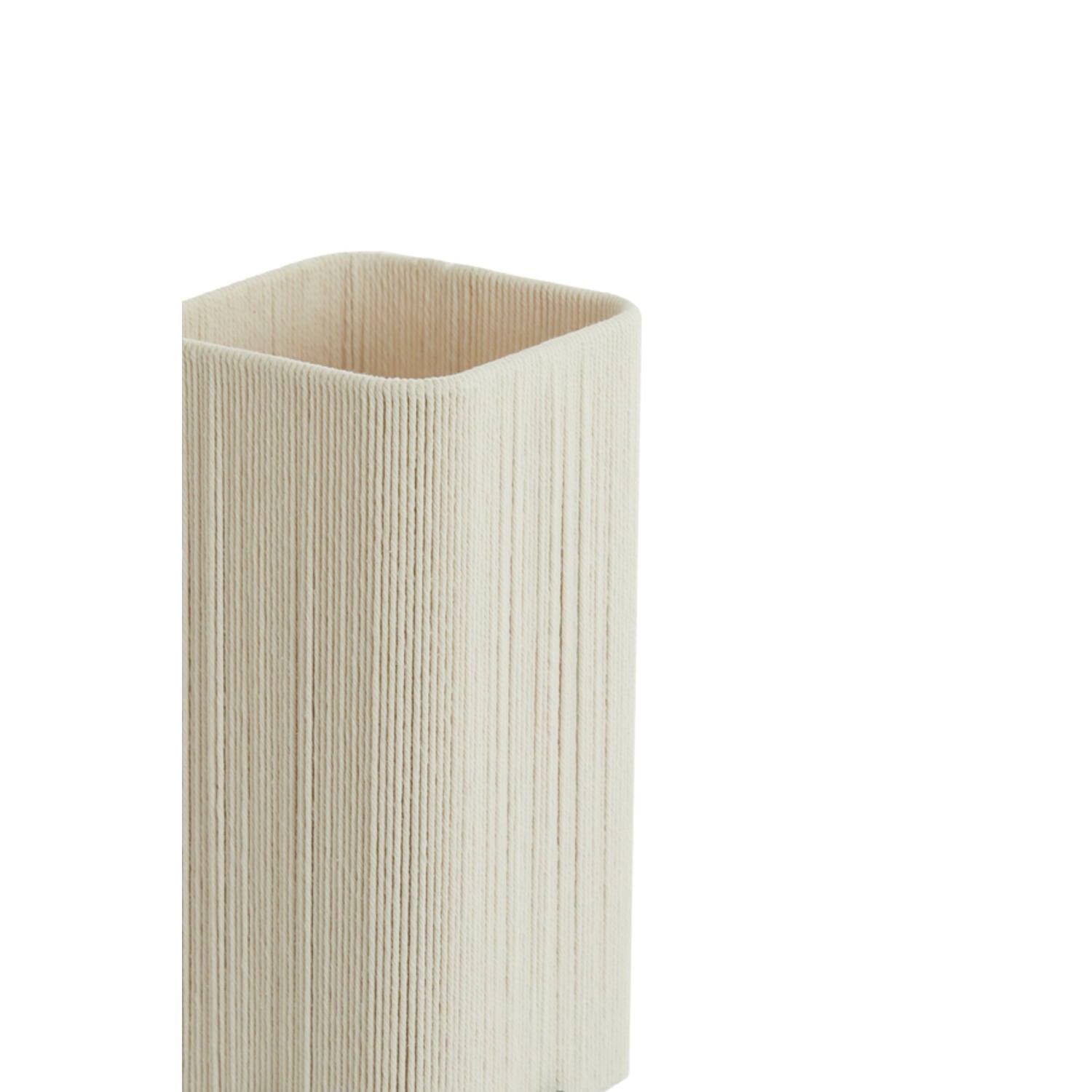 Tafellamp 16,5x16,5x39 cm WYN mat zwart+touw crème - Afbeelding 4