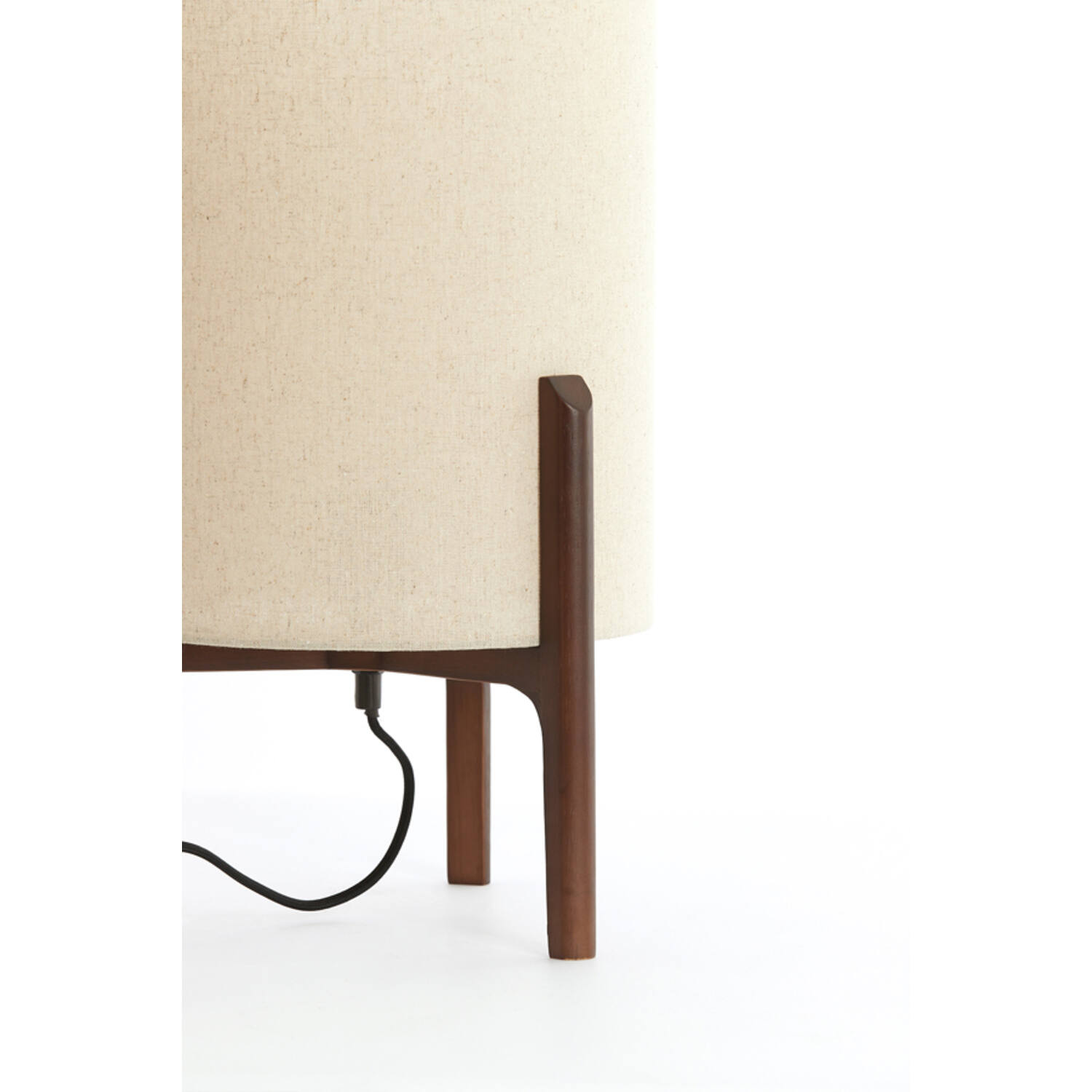 Tafellamp Ø28x44 cm LITTO donker bruin+linnen naturel - Afbeelding 3