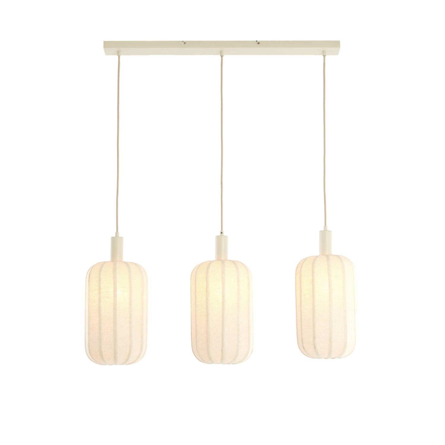 Hanglamp 3L 80x21x34 cm TUFIA linnen crème - Afbeelding 4