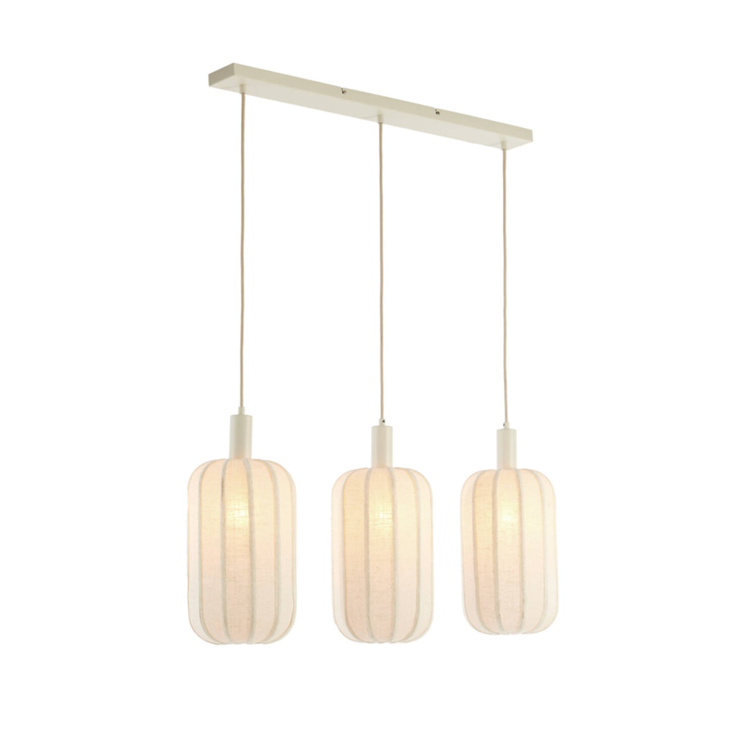 Hanglamp 3L 80x21x34 cm TUFIA linnen crème