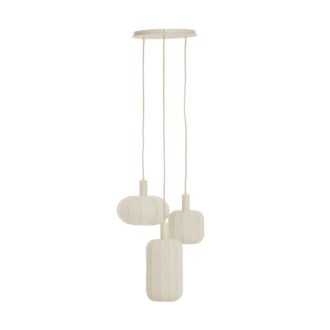 Hanglamp 3L Ø38x34 cm TUFIA linnen crème