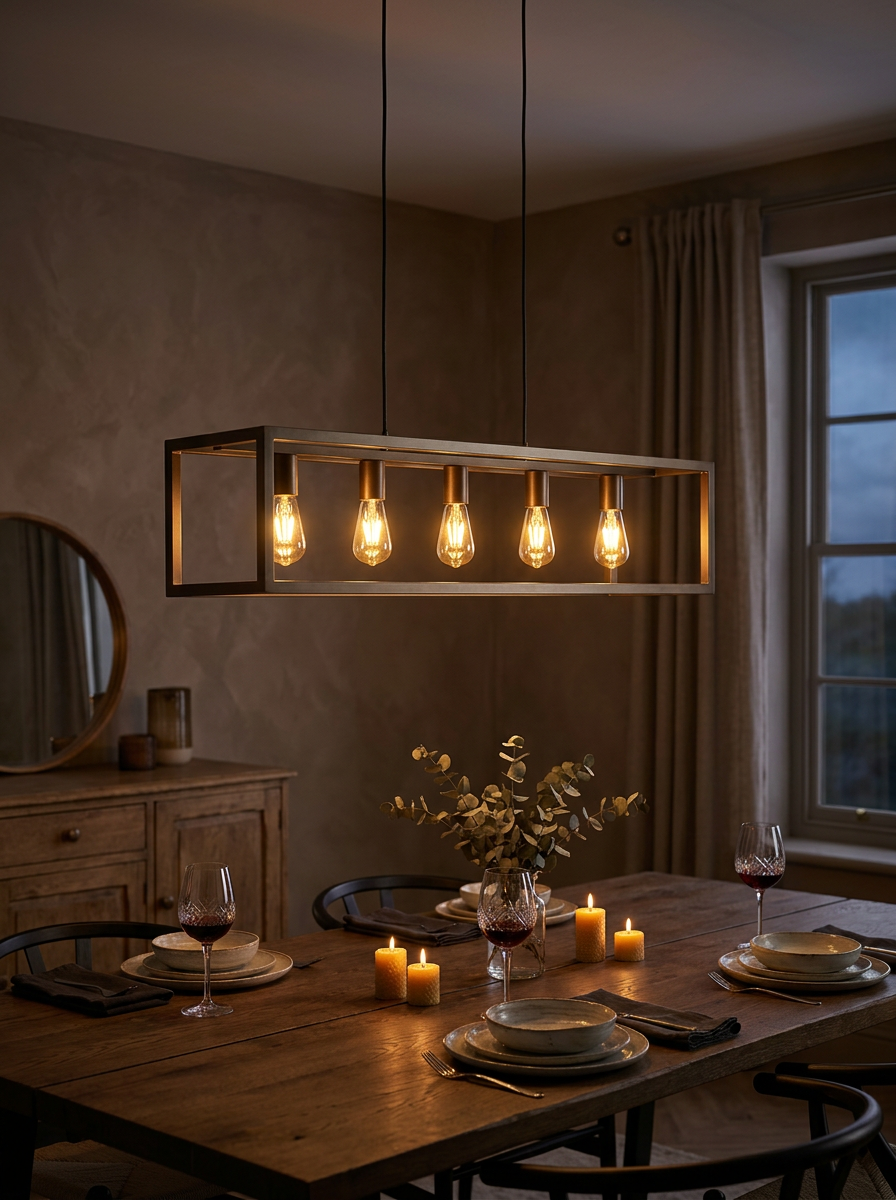 Hanglamp Esteso 5-Lichts – Brons-Goud – 120 cm - Afbeelding 2