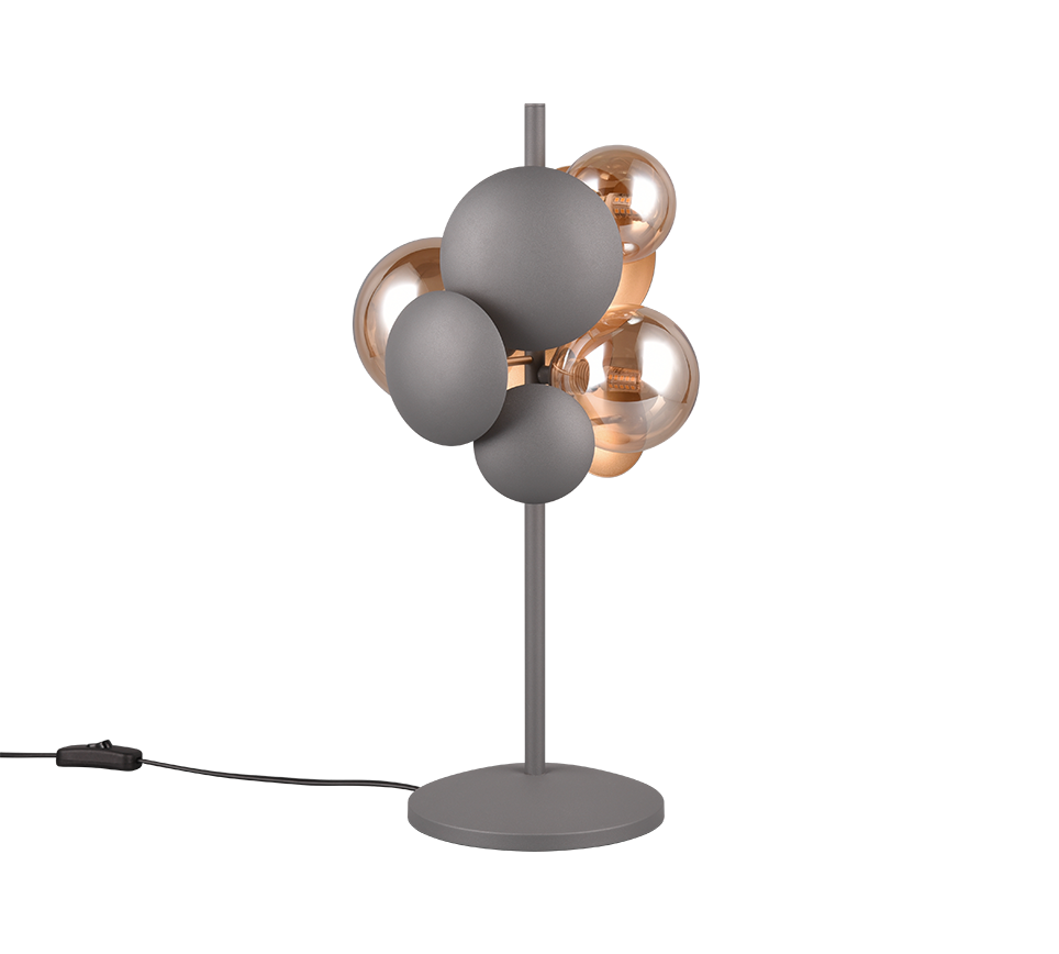 TRIO Select Tafellamp Bubble antraciet - goud - amber - Afbeelding 6