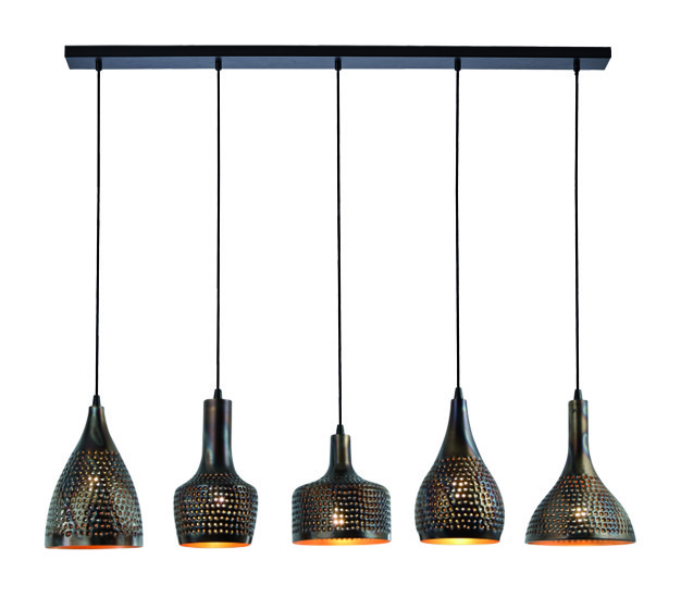 Hanglamp "Fuoco" 5-lichts Balk Gevlamd - Afbeelding 3