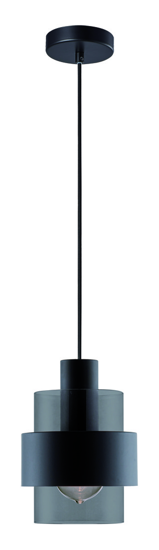 Hanglamp Chiasso 1-Lichts – Zwart / Smoke Glas