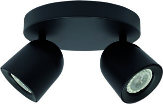 2-lichts Spot "Solare" GU-10 Zwart