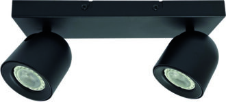 2-lichts Balk "Solare" GU-10 Zwart