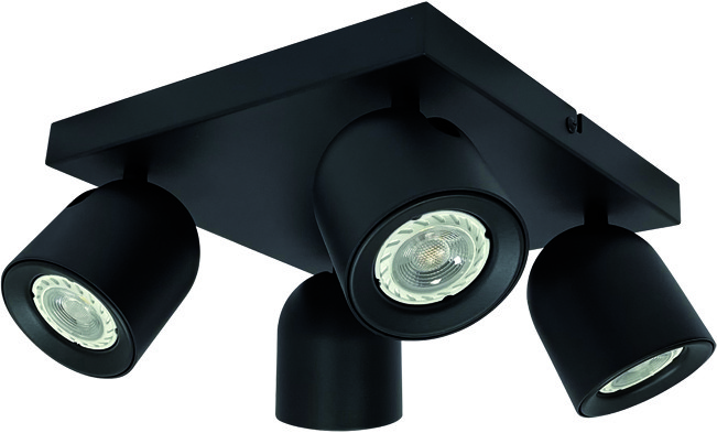 4-lichts Spot "Solare" GU-10 Zwart