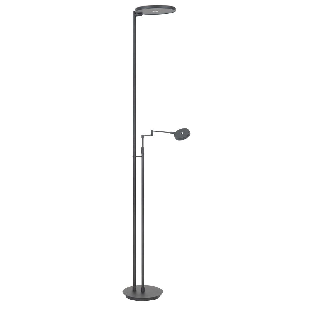 Vienna Uplight Zwart – LED vloerlamp met verstelbare leeslamp