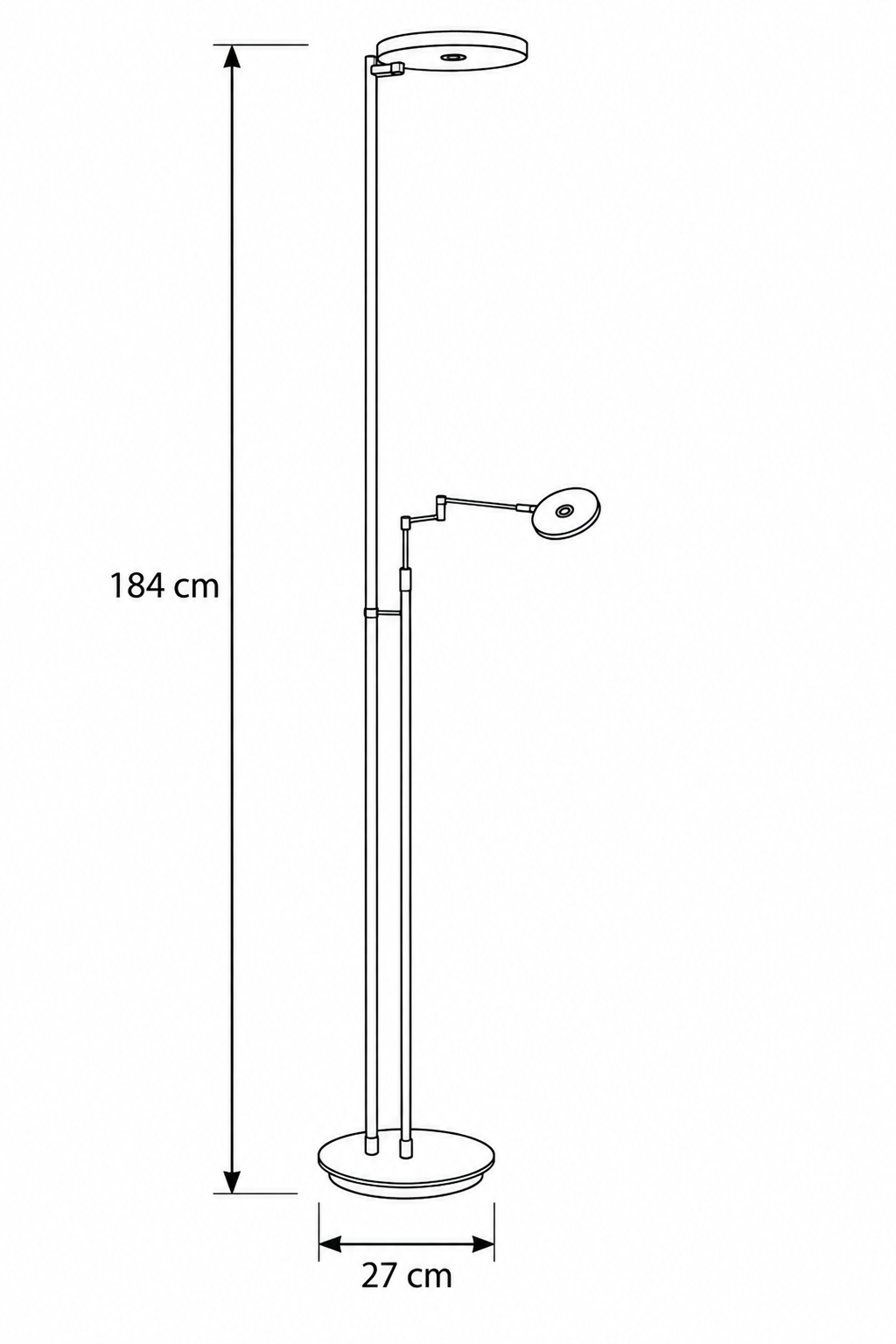 Vienna Uplight Zwart – LED vloerlamp met verstelbare leeslamp - Afbeelding 6