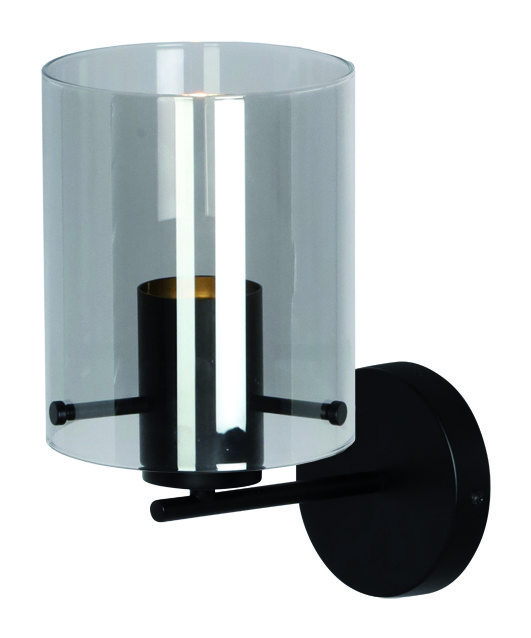 Wandlamp "Interno" Zwart / Smoke Glas - Afbeelding 3