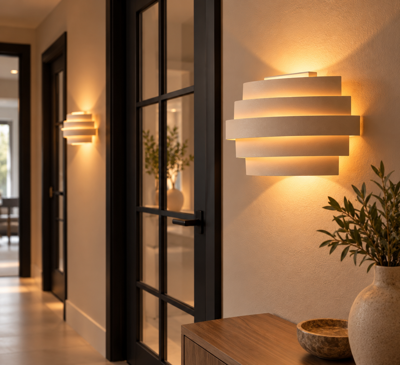 Wandlamp Scudo 25cm zand/beige - Afbeelding 2