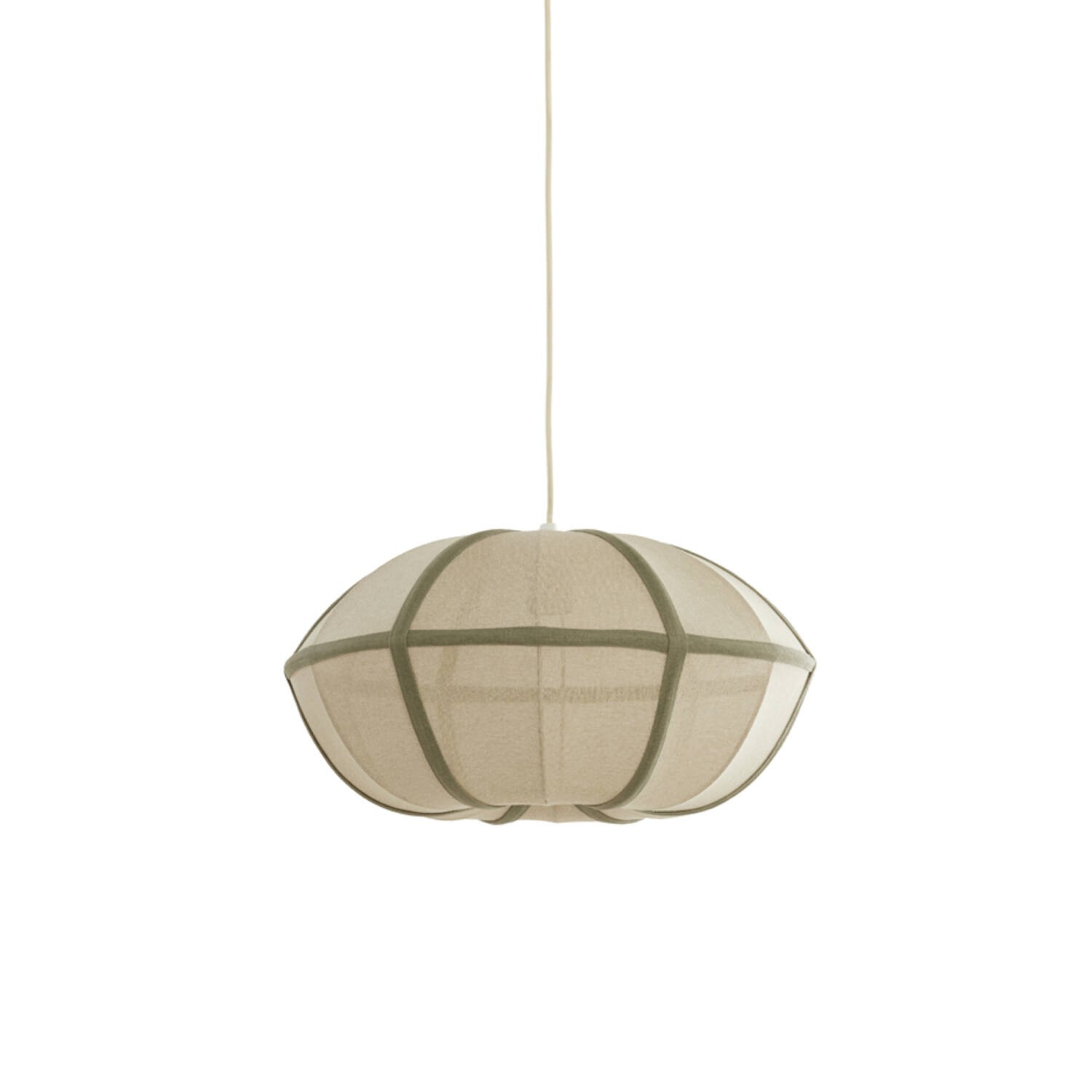 Hanglamp Ø49x25 cm MIRELYS naturel+olijf groen - Afbeelding 9
