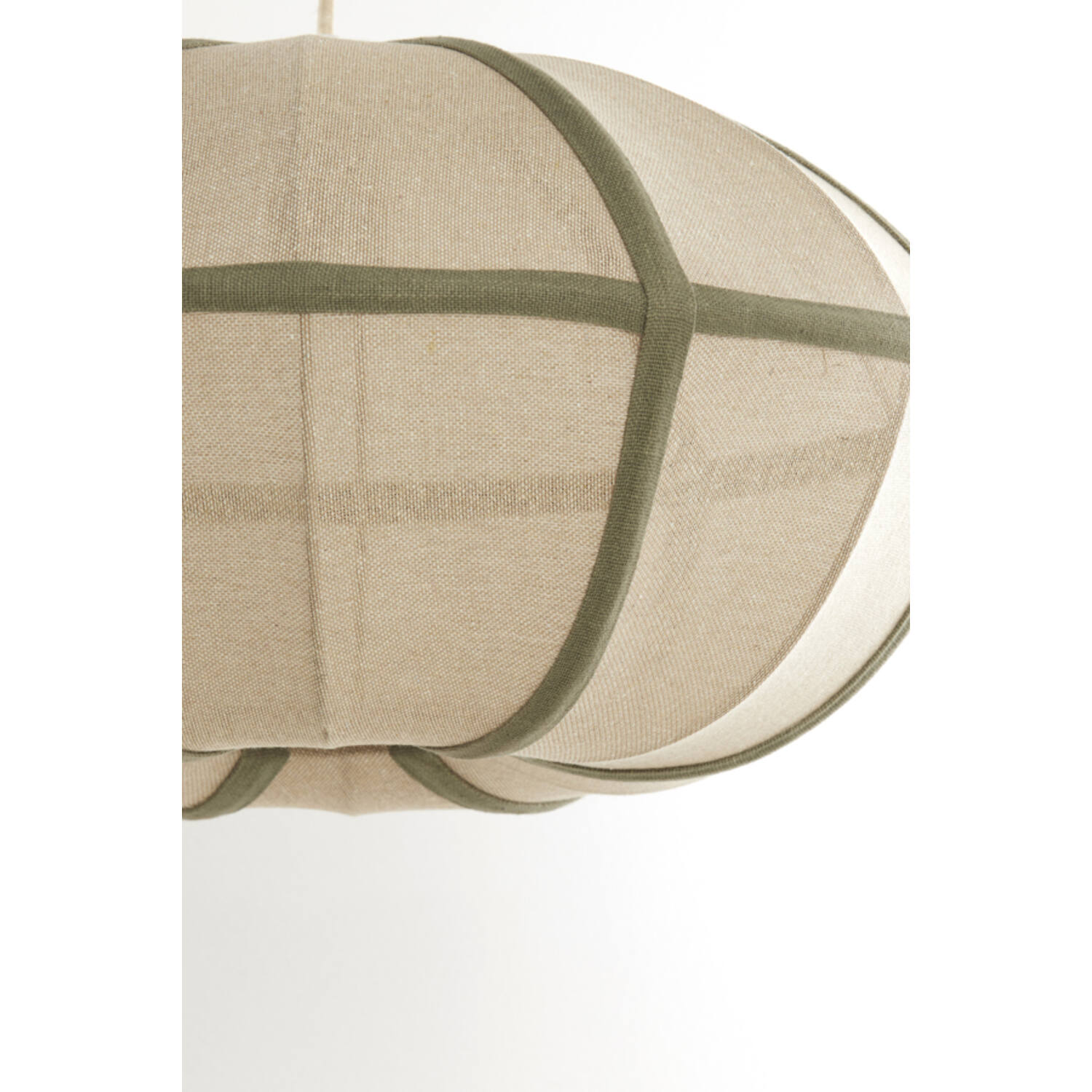 Hanglamp Ø49x25 cm MIRELYS naturel+olijf groen - Afbeelding 5