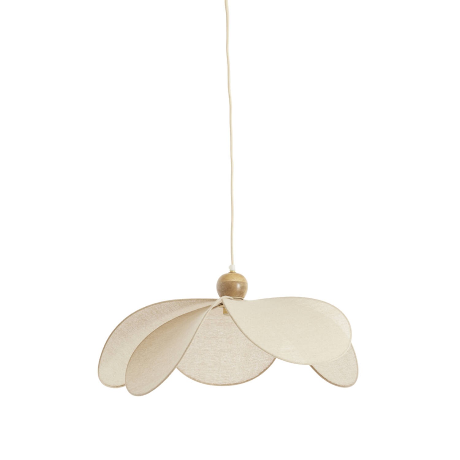 Hanglamp Ø60x30 cm LAVRIRIA naturel+hout - Afbeelding 7