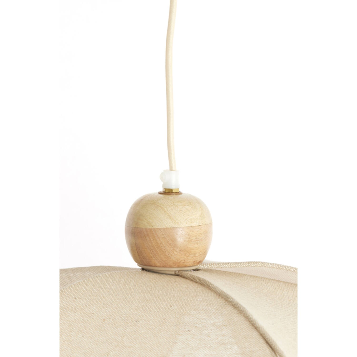 Hanglamp Ø60x30 cm LAVRIRIA naturel+hout - Afbeelding 5