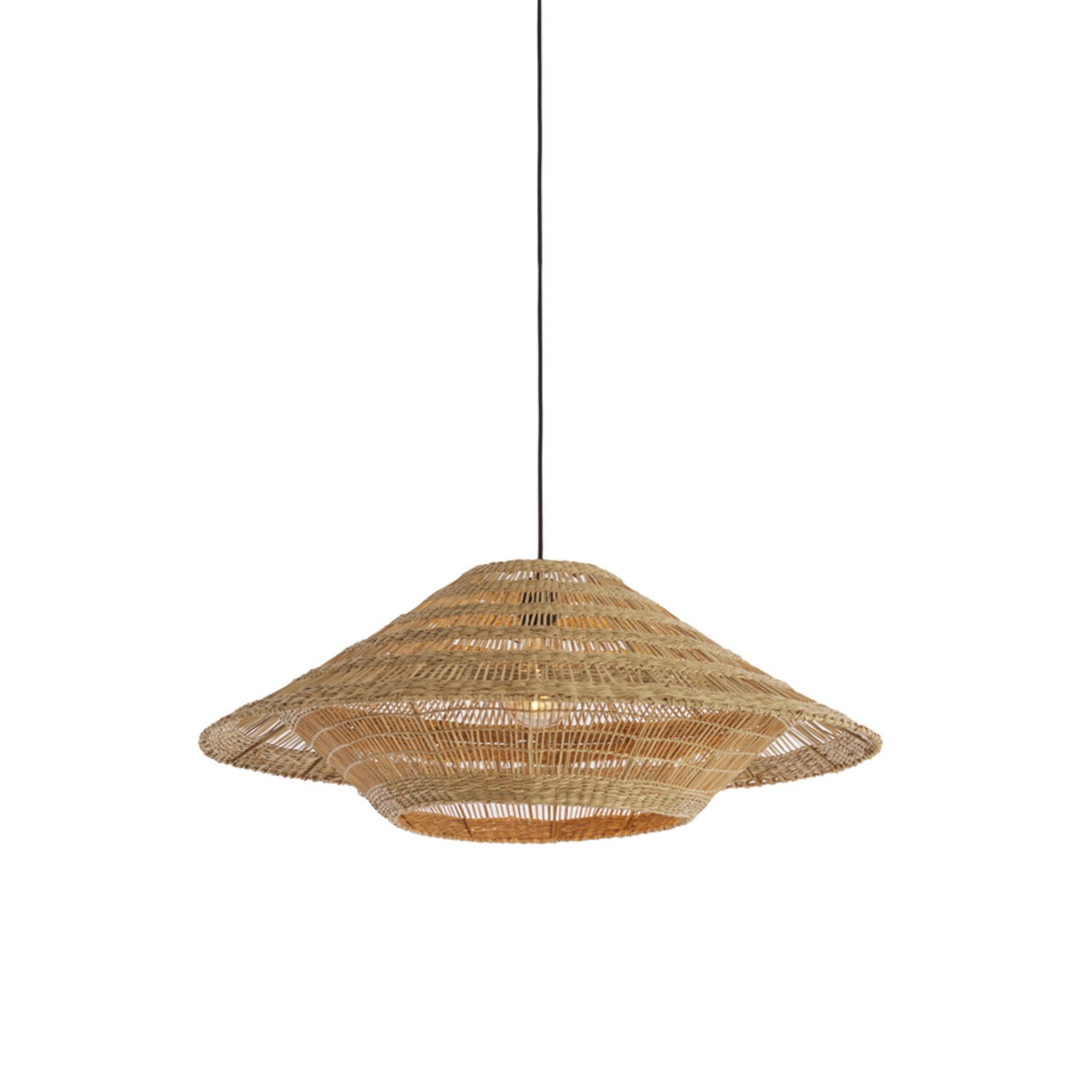 Hanglamp Ø80x30 cm OWANA zeegras naturel
