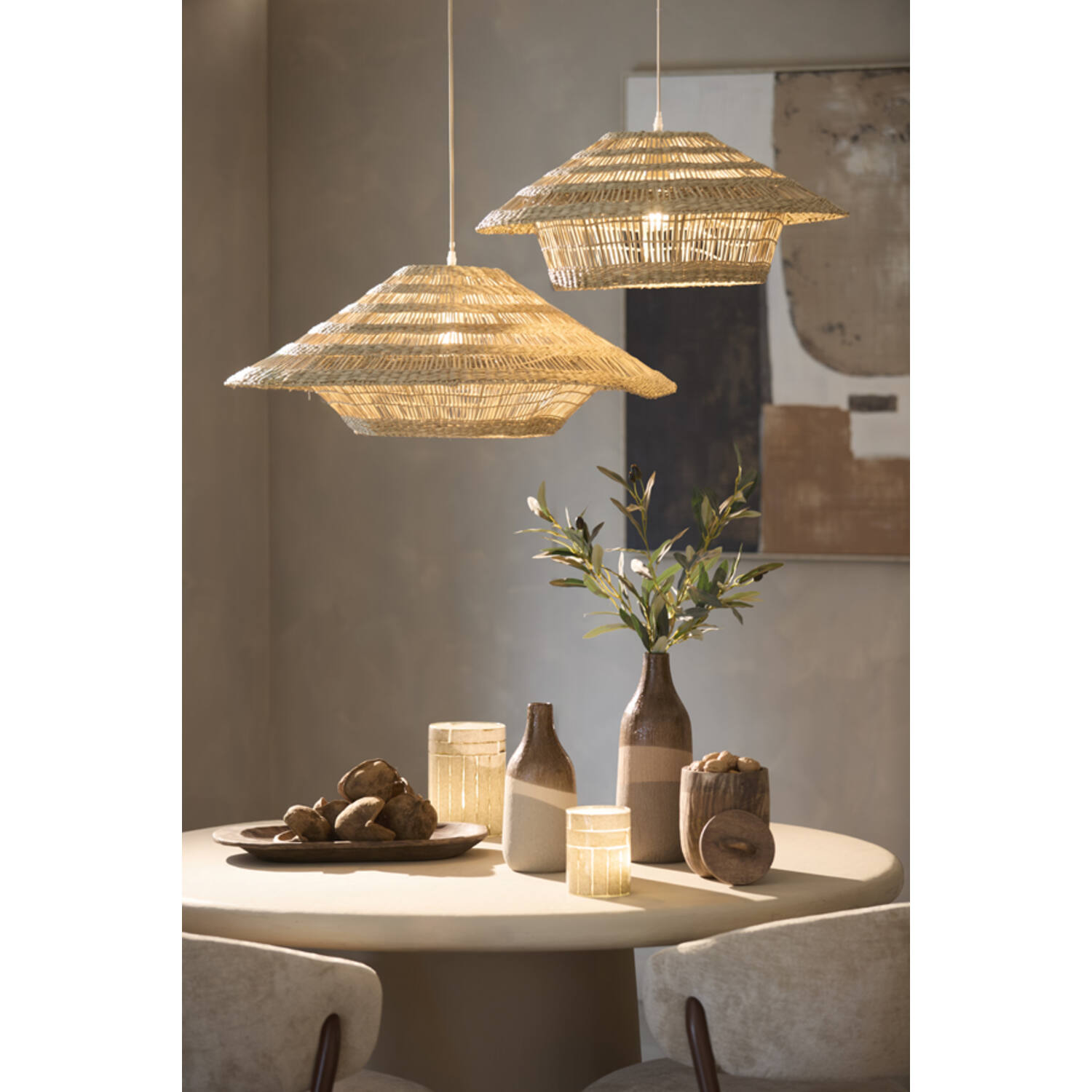 Hanglamp Ø80x30 cm OWANA zeegras naturel - Afbeelding 3