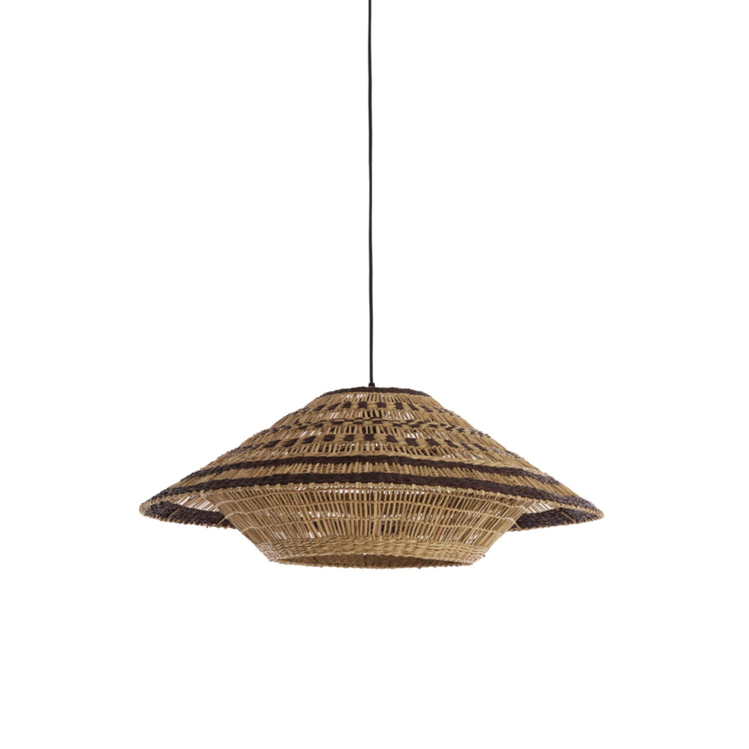 Hanglamp Ø80x30 cm OWANA zeegras naturel+bruin - Afbeelding 6