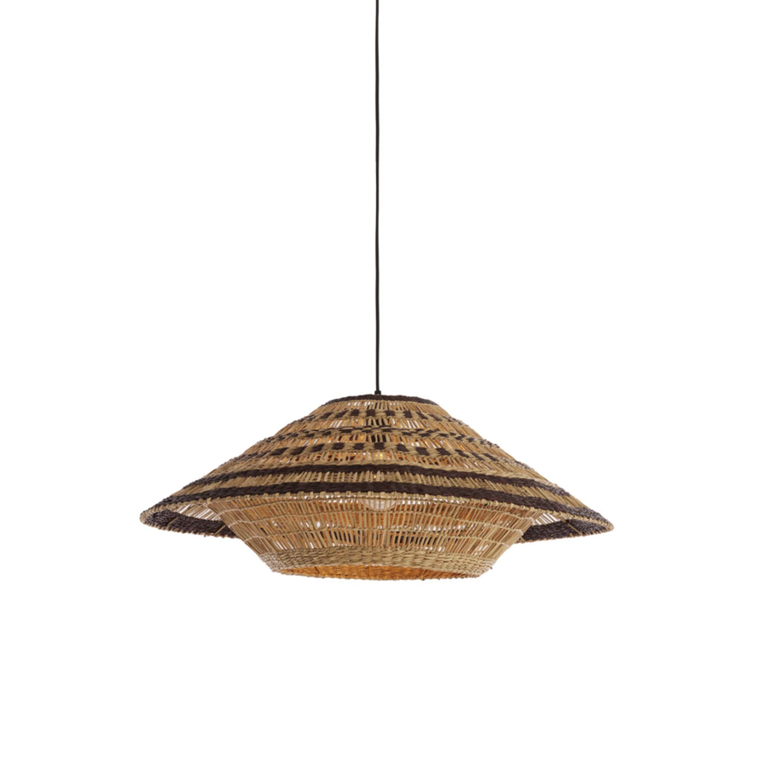 Hanglamp Ø80x30 cm OWANA zeegras naturel+bruin