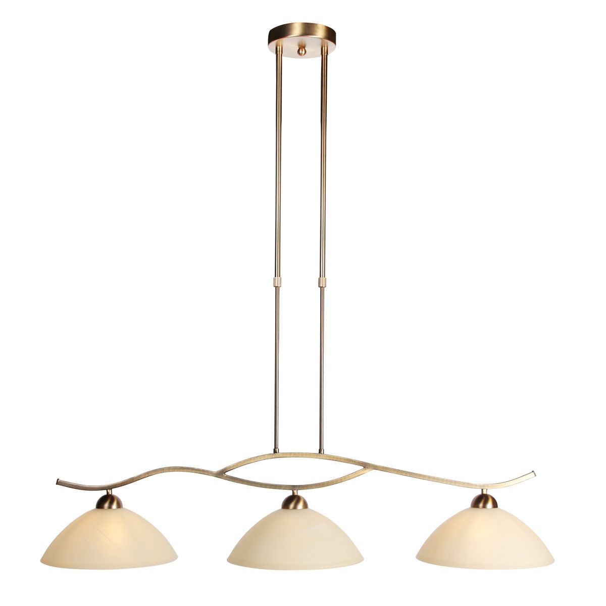 Anthea 4326BR – klassieke hanglamp met drie amberkleurige glazen - Afbeelding 2