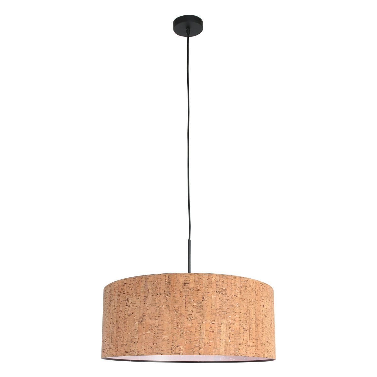 Sparkled Light 4337ZW hanglamp – zwart met natuurlijke kurken kap - Afbeelding 2