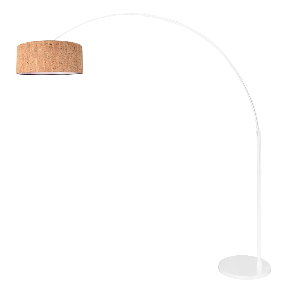 Booglamp Sparkled Light 4341W wit met beige kurkstructuur kap - Afbeelding 2