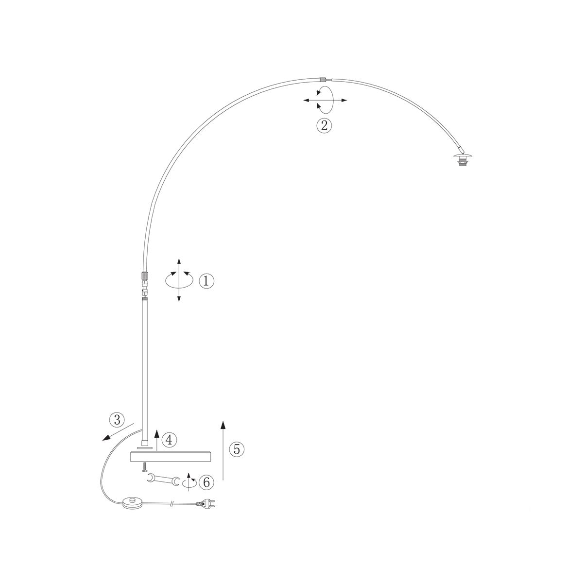 Booglamp Sparkled Light 4341W wit met beige kurkstructuur kap - Afbeelding 7