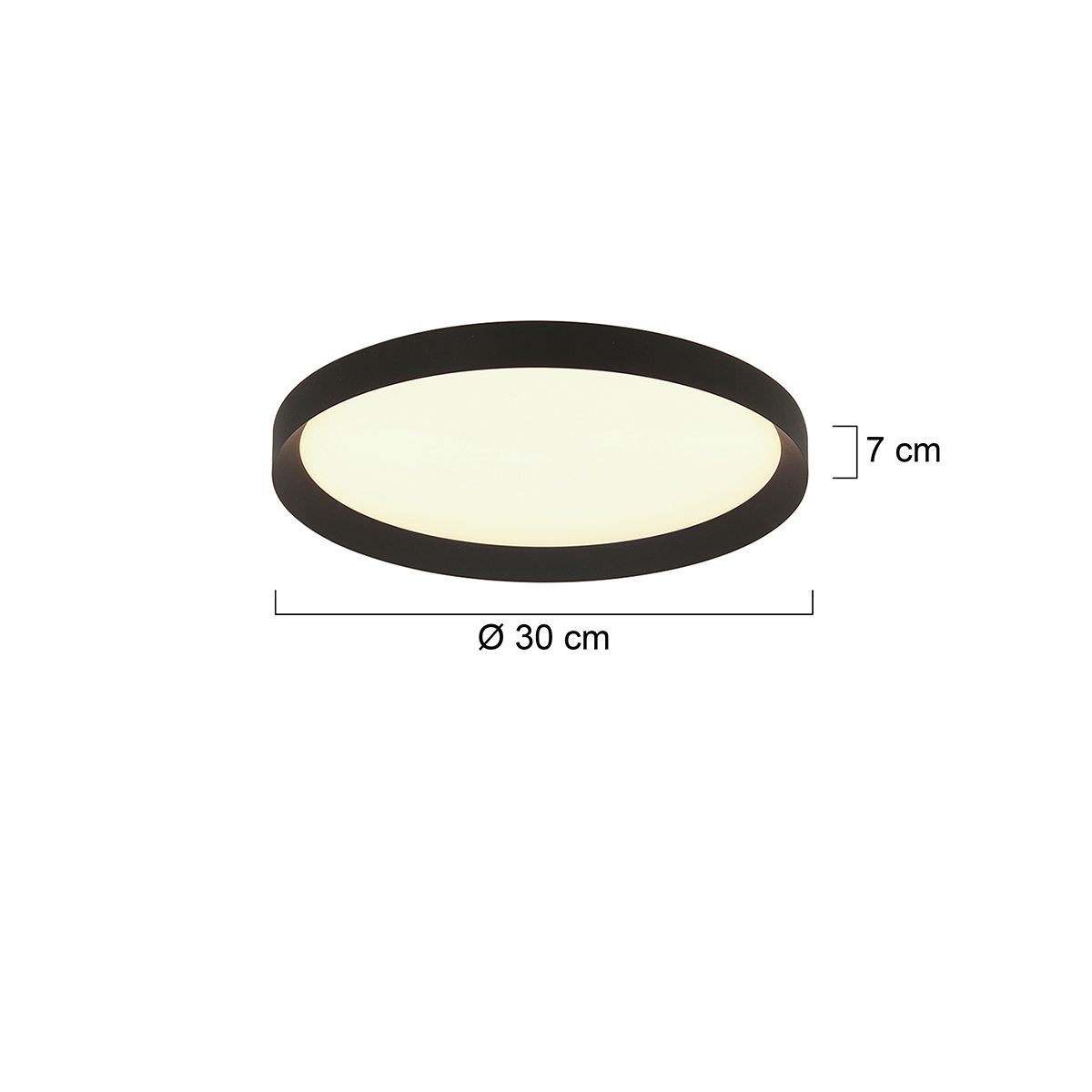 Plafondlamp Flady 4367ZW zwart Ø30 2000 Lumen - Afbeelding 7