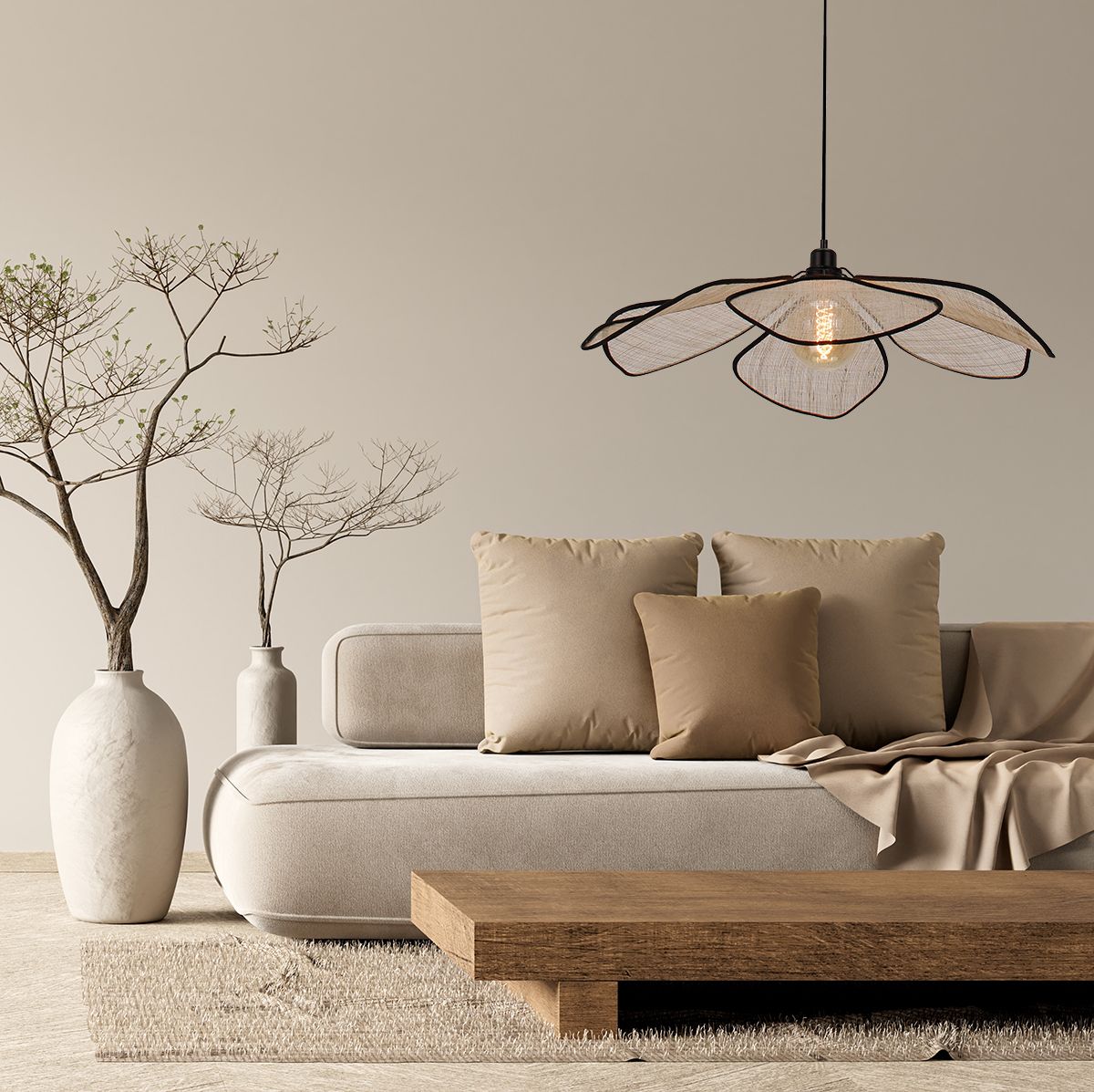 LumaFlora hanglamp in linnen 80 cm 4368CR - Afbeelding 3