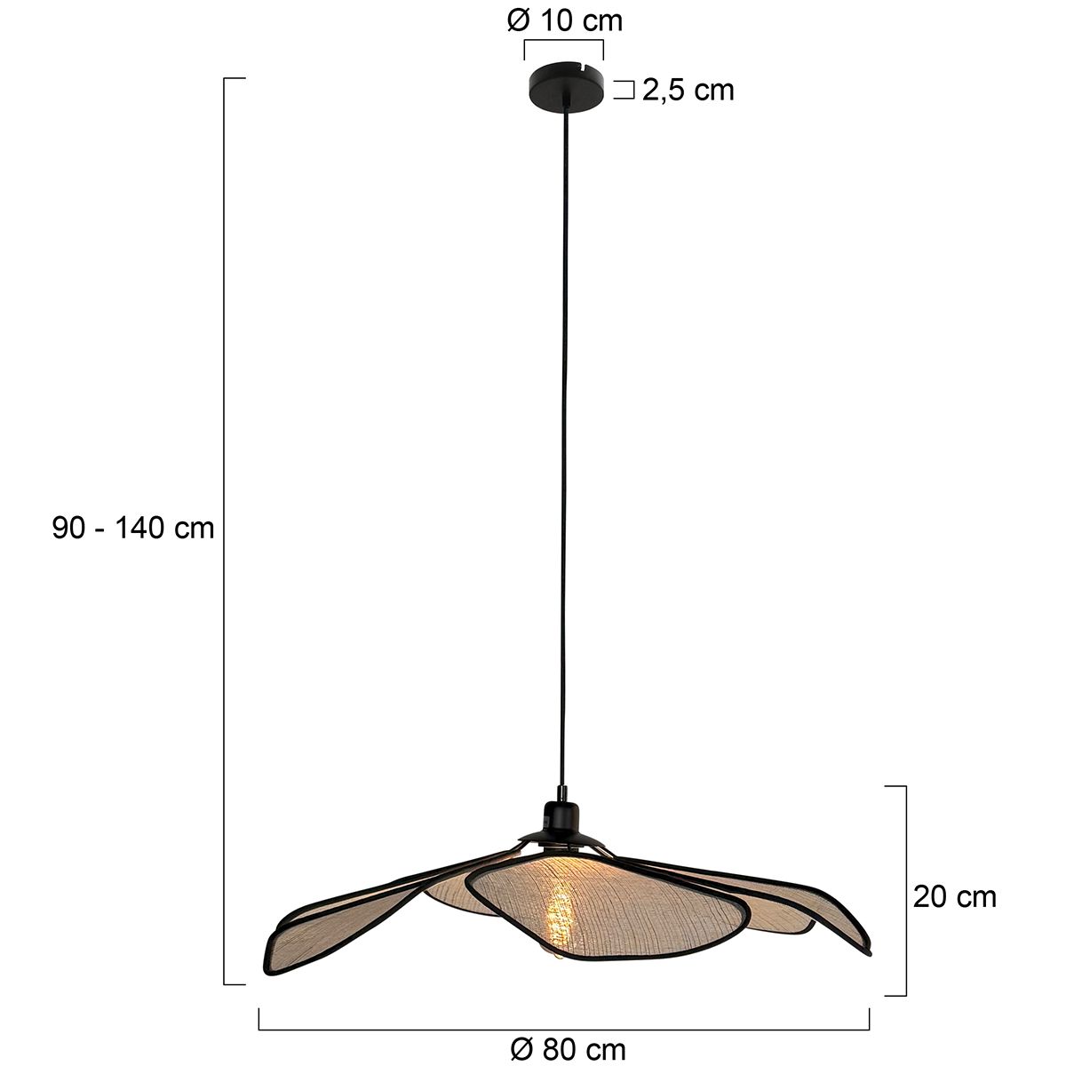 LumaFlora hanglamp in linnen 80 cm 4368CR - Afbeelding 7