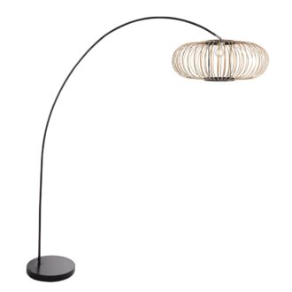 Booglamp Solva 4468ZW met naturel zwarte bamboe kap