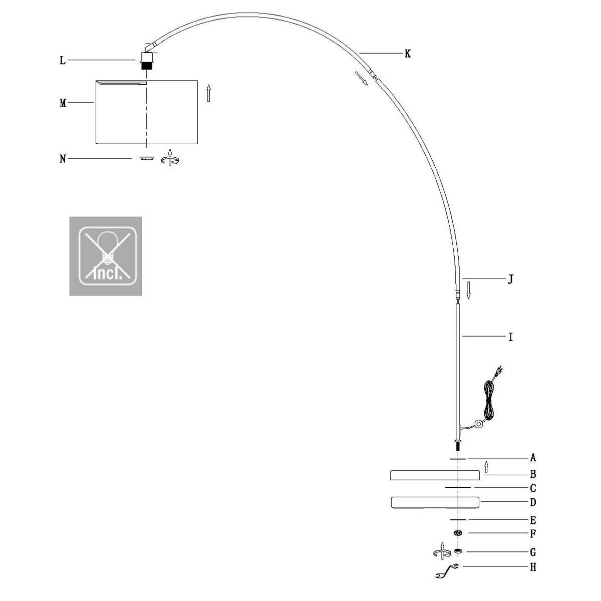 Solva 4469ZW vloerlamp met zwarte voet en Twine kap - Afbeelding 7