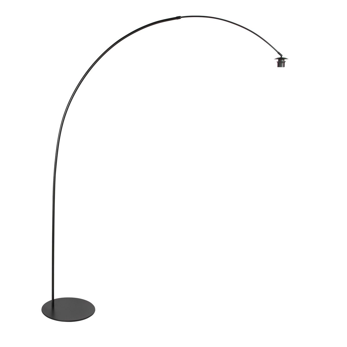 Booglamp Curve 4520ZW zwart met beige-crème textiel kap Ø60 cm - Afbeelding 6