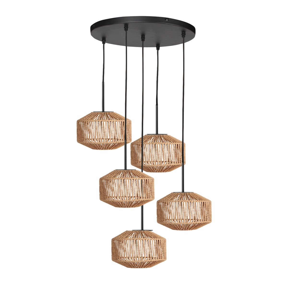 5-lichts hanglamp Ropex 4525ZW - speelse touwlamp voor vide - Afbeelding 7