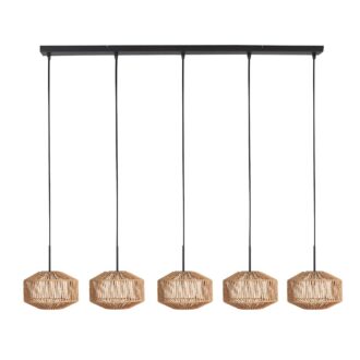 Hanglamp Ropex 4530ZW – 5-lichts touwlamp voor sfeervol licht