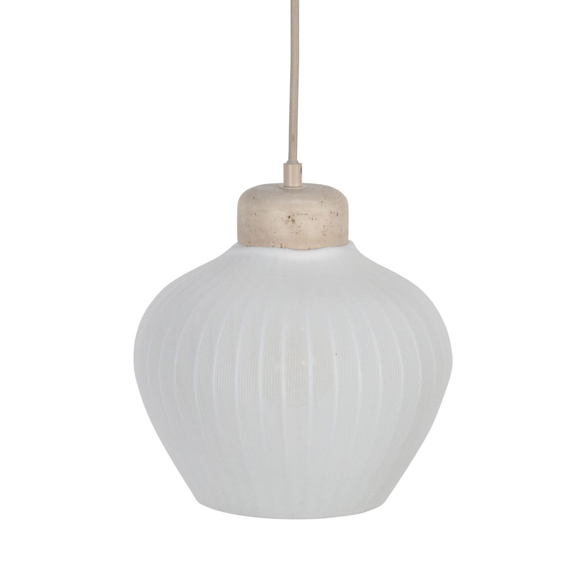 Travino 4598CR hanglamp – linnen & travertin in natuurlijke stijl - Afbeelding 4